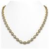 18.53 ctw Marquise Cut Diamond Micro Pave Necklace 18K Yellow Gold - REF-1556R2K