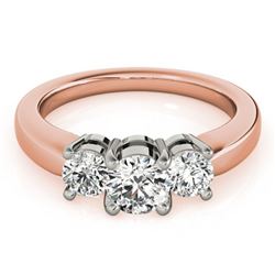 1.45 ctw VS/SI Diamond 3 Stone Ring 18k Rose Gold - REF-180W2H