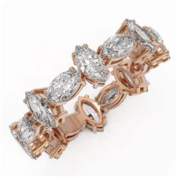 4.16 ctw Marquise Cut Diamond Eternity Ring 18K Rose Gold - REF-592G4W