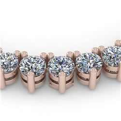 45 ctw 3 Prong Diamond Riviera Necklace 18K Rose Gold - REF-6395Y5X