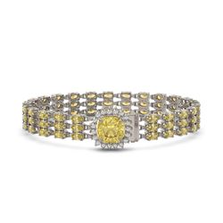 25.15 ctw Citrine & Diamond Bracelet 14K White Gold - REF-281H8R