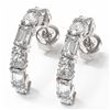 Image 1 : 4.86 ctw Emerald & Oval Cut Diamond Earrings 18K White Gold - REF-710K3Y