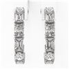 Image 2 : 4.86 ctw Emerald & Oval Cut Diamond Earrings 18K White Gold - REF-710K3Y