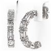 Image 3 : 4.86 ctw Emerald & Oval Cut Diamond Earrings 18K White Gold - REF-710K3Y