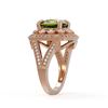 Image 3 : 7.07 ctw Certified Tourmaline & Diamond Victorian Ring 14K Rose Gold - REF-181X5A