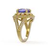 Image 3 : 6.72 ctw Certified Tanzanite & Diamond Victorian Ring 14K Yellow Gold - REF-228M8G