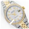 Image 1 : Rolex Men's Two Tone 14K Gold/SS, QuickSet, Diamond Dial & Diamond Bezel - REF-557H6W