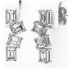 Image 3 : 4 ctw Emerald Cut Diamond Earrings 18K White Gold - REF-839M3G