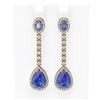 Image 1 : 8.81 ctw Tanzanite & Diamond Earrings 18K Yellow Gold - REF-360W2H