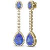 Image 2 : 8.81 ctw Tanzanite & Diamond Earrings 18K Yellow Gold - REF-360W2H