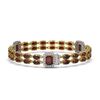 Image 2 : 15.75 ctw Garnet & Diamond Bracelet 14K Yellow Gold - REF-232R5K