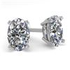 Image 1 : 1.0 ctw Oval Cut VS/SI Diamond Stud Designer Earrings 18k White Gold - REF-121Y5X