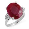 Image 1 : 8.83 ctw Ruby & Diamond Ring 10k White Gold - REF-87X3A