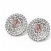 Image 3 : 11.6 ctw Morganite & Diamond Earrings 18K White Gold - REF-618X2A