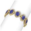 Image 2 : 50.03 ctw Sapphire & Diamond Bracelet 18K Yellow Gold - REF-767X6A