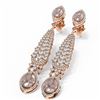 Image 3 : 9.72 ctw Morganite & Diamond Earrings 18K Rose Gold - REF-527F3M