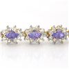 Image 2 : 10.0 ctw Tanzanite & Diamond Bracelet 14k Yellow Gold - REF-345W5H