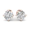 Image 2 : 2.5 ctw VS/SI Diamond Bridal Solitaire Stud Earrings 18K Rose Gold - REF-601M4G