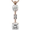 Image 1 : 2.5 ctw Cushion Cut Diamond Designer Necklace 18K Rose Gold - REF-659K2Y
