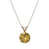 Image 3 : 1.53 ctw Certified Intense Yellow Diamond Necklace 10k Rose Gold - REF-233M2G
