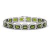 Image 1 : 26.38 ctw Tourmaline & Diamond Micro Pave Halo Bracelet 10k White Gold - REF-436W4H