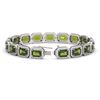 Image 2 : 26.38 ctw Tourmaline & Diamond Micro Pave Halo Bracelet 10k White Gold - REF-436W4H