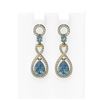 Image 1 : 7.22 ctw Blue Topaz & Diamond Earrings 18K Yellow Gold - REF-170K9Y