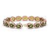 Image 2 : 21.71 ctw Tourmaline & Diamond Micro Pave Halo Bracelet 10k Rose Gold - REF-338Y9X