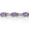 Image 2 : 12.04 ctw Tanzanite & Diamond Bracelet 14k White Gold - REF-172M8G