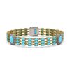 Image 1 : 20.55 ctw Turquoise & Diamond Bracelet 14K Yellow Gold - REF-285N3F