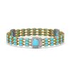 Image 2 : 20.55 ctw Turquoise & Diamond Bracelet 14K Yellow Gold - REF-285N3F