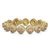 Image 1 : 31.35 ctw Morganite & Diamond Victorian Bracelet 14K Yellow Gold - REF-1063R3K