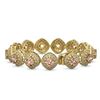 Image 2 : 31.35 ctw Morganite & Diamond Victorian Bracelet 14K Yellow Gold - REF-1063R3K