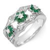 Image 1 : 0.85 ctw Emerald & Diamond Ring 14k White Gold - REF-81A8N