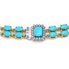 Image 3 : 28.86 ctw Turquoise & Diamond Necklace 14K Yellow Gold - REF-436A4N