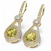 Image 3 : 3.92 ctw Fancy Yellow Diamond Earrings 18K Yellow Gold - REF-558X9A