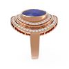 Image 2 : 8.16 ctw Sapphire & Diamond Ring 18K Rose Gold - REF-340N2F