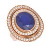 Image 3 : 8.16 ctw Sapphire & Diamond Ring 18K Rose Gold - REF-340N2F