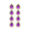 Image 1 : 7.85 ctw Amethyst & Diamond Micro Pave Halo Earrings 10k Yellow Gold - REF-152W8H