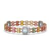 Image 2 : 19.38 ctw Sapphire & Diamond Bracelet 14K Rose Gold - REF-288N4F