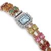 Image 3 : 19.38 ctw Sapphire & Diamond Bracelet 14K Rose Gold - REF-288N4F