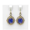 Image 1 : 9.6 ctw Tanzanite & Diamond Earrings 18K Yellow Gold - REF-318Y2X