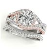 Image 1 : 1.65 ctw Certified VS/SI Diamond 2pc Set Solitaire Halo 14k 2Tone Gold - REF-310X5A