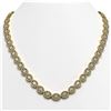 Image 1 : 34.96 ctw Oval Cut Diamond Micro Pave Necklace 18K Yellow Gold - REF-4831N4F