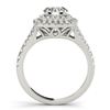 Image 2 : 1.04 ctw Certified VS/SI Diamond Solitaire Halo Ring 18k White Gold - REF-101X2A