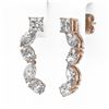 Image 3 : 2.7 ctw Mix Cut Diamonds Designer Earrings 18K Rose Gold - REF-345K2Y