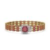 Image 1 : 28.56 ctw Tourmaline & Diamond Bracelet 14K Yellow Gold - REF-414M2G