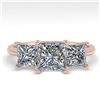 Image 1 : 2.0 ctw Princess VS/SI Diamond 3 Stone Designer Ring 14k Rose Gold - REF-395F8M