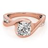 Image 1 : 0.65 ctw Certified VS/SI Diamond Ring 18k Rose Gold - REF-99G8W