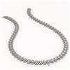 Image 2 : 28.47 ctw Oval Cut Diamond Micro Pave Necklace 18K White Gold - REF-2389R2K